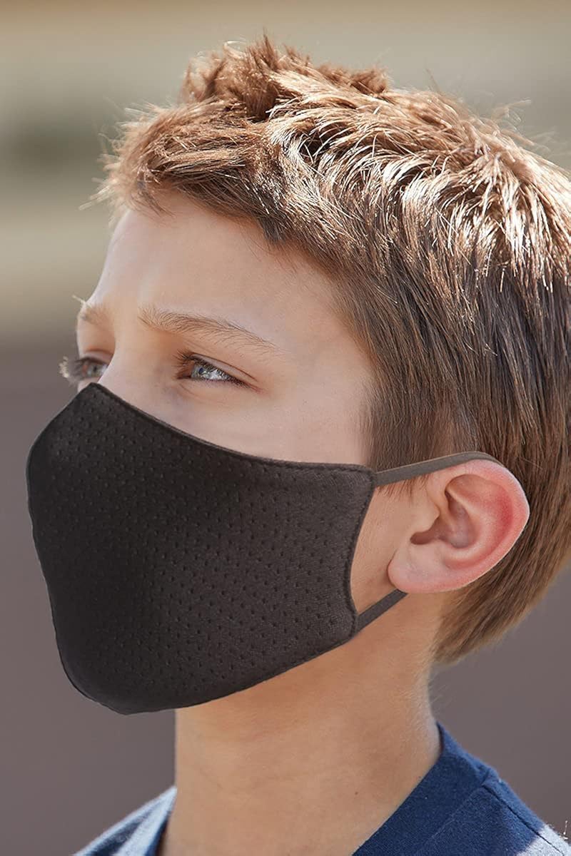 Kids Sports Mesh Masks Breathable Reusable Washable Adjustable Face Mask Outdoor School for Boys Girls Black: Clothing