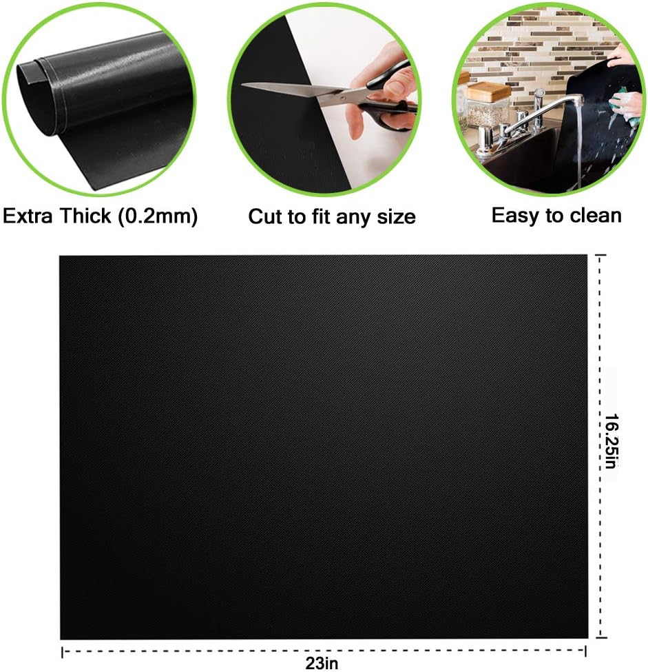 Nonstick Oven Liner for Bottom of Electric, Gas, Toaster & Microwave Ovens - 500 Degree Reusable Oven Protector Liner - Extra Thick/Heavy Duty/Easy to Clean Non stick Oven Mat Set (3) By Sunrich: Kitchen & Dining