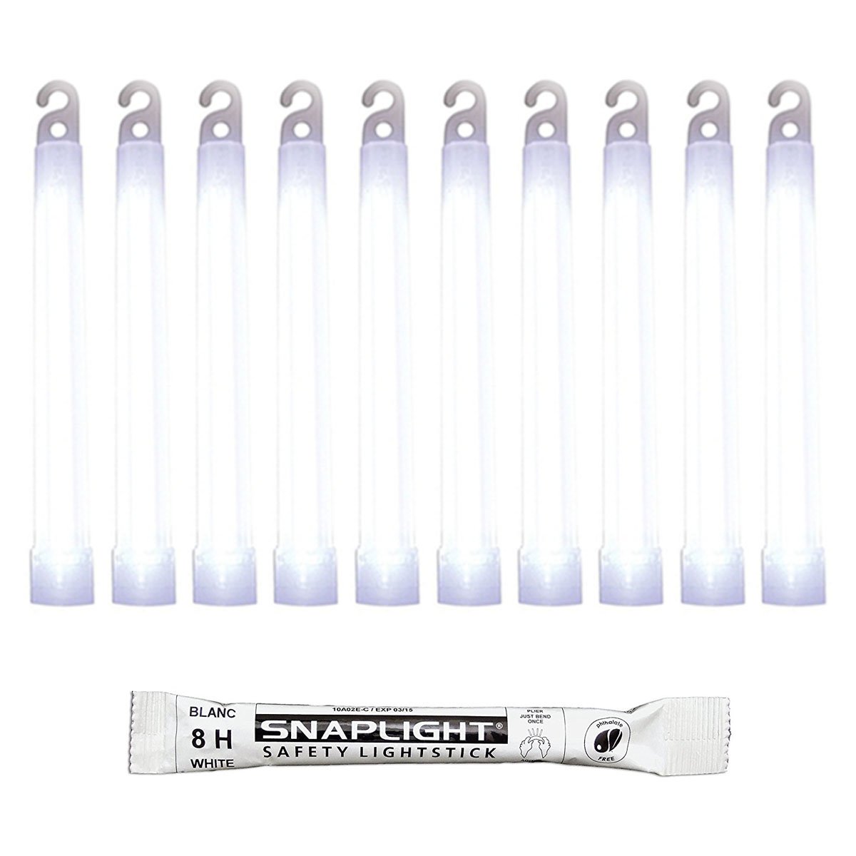 Cyalume SnapLight White Glow Sticks – 6 Inch Industrial Grade, Ultra Bright Light Sticks with 8 Hour Duration (Pack of 100)