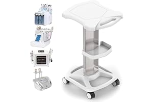 LYNICESHOP Salon Trolley Cart - Aluminum Mobile Trolley Stand Medical Rolling Carts for Ultrasonic Cavitation RF Machine Manicure Spa Shelf (White)