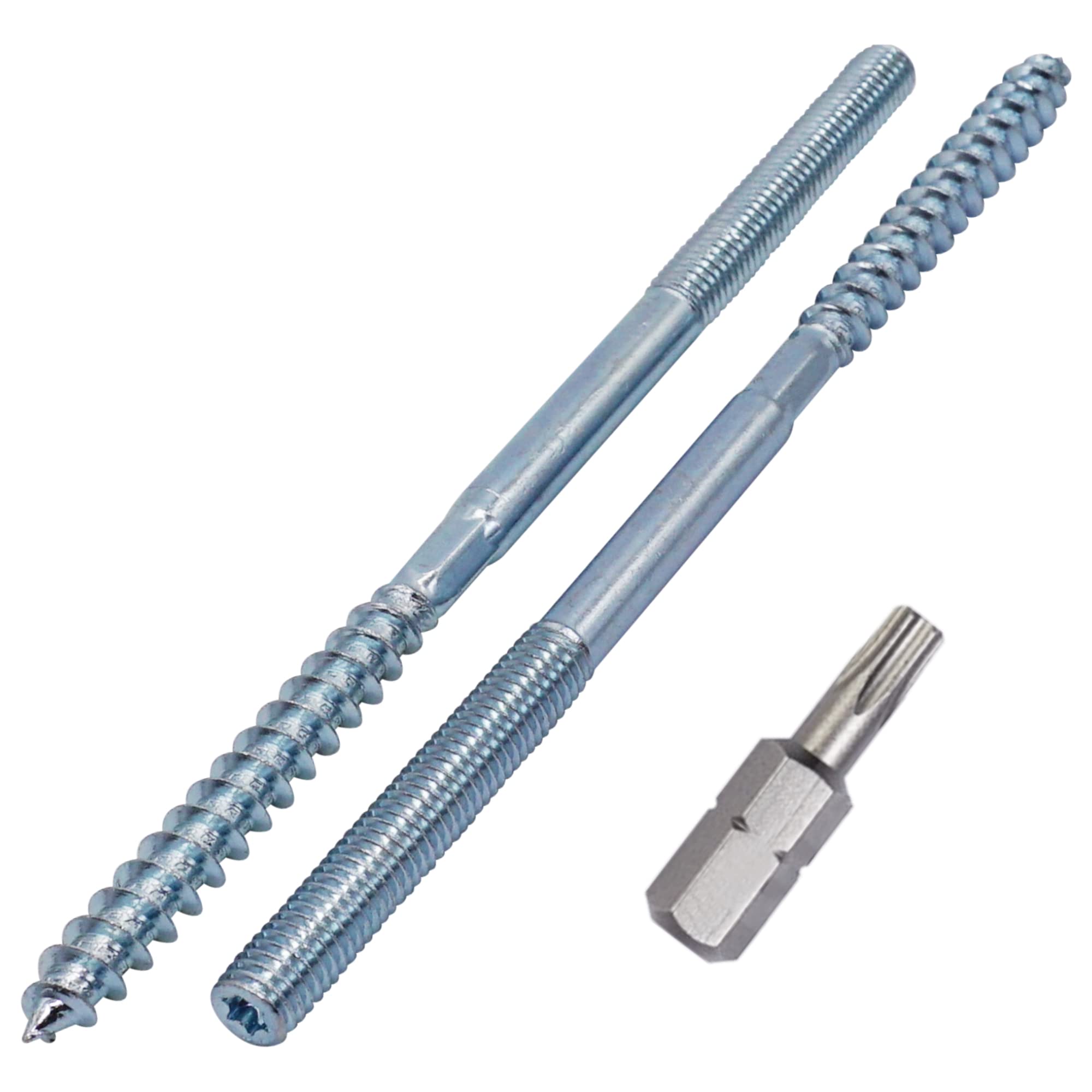 SKIR'CO (4 pcs) Hanger Bolts M8 x 160 mm, Double Ended Thread Dowel Screws, Double Headed Bolts