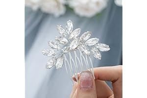 Foyte Wedding Hair Comb Crystal Bridal Headpieces Rhinestone Hair Pieces Bridesmaid Side Combs Hair Accessories for Women (silver)