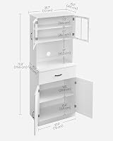 VASAGLE Tall Kitchen Pantry Cupboard with Glass Doors White LSC361W21 view 7