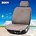 Sojoy Car Seat Covers Full Set Universal Fit Four Seasons Car Seat Towel Protector Easy to Use with Non-Slip Bottom (Brown and Tan)