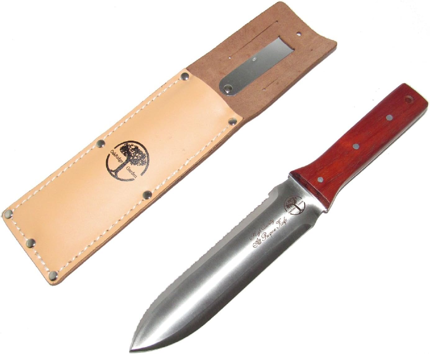 Oakridge Garden Tools Hori Hori Knife with Knife Sheath Dual Gardening Knife and Hand Weeder
