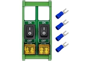 OONO DIN Rail Mount Rocker Switch Module, 10Amp 250VAC/50VDC (2 Channel)