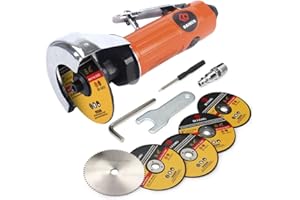 BAISIKY Air Cut Off Tool with 5Pcs 3-inch Die Grinder Cut-Off Wheels, Pneumatic Metal Sheet Cutting Tool, Heavy Duty Air Cutter Cut off Tool