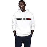 Tommy Hilfiger mens Medium Weight Fleece Hoodie Sweatshirt With Signature Stripe Logo