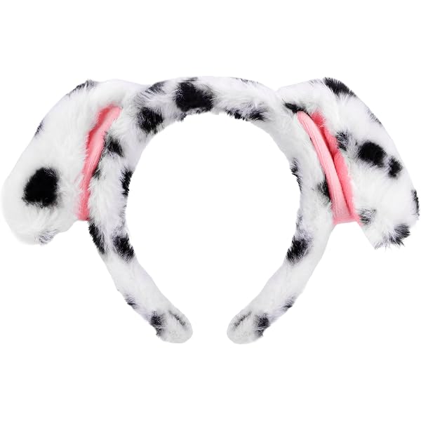 Garneck Diadema De Orejas De Perro Dálmata - Accesorio Esponjoso Para Cosplay, Fiestas De Disfraces Y Amantes De Los Animales - Talla Única Para Adultos Y Niños