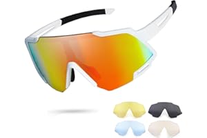 TUNFUND Youth Viper Polarized Sunglasses for Kid Boys Girls Age 10-15 | 4 Interchangeable Lenses | UV400 Glasses for Cycling Baseball