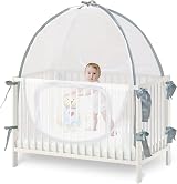 Baby & Beyond Baby Bed Tent Safety Net with Zippers Durable Mesh See-Through 360 view 2