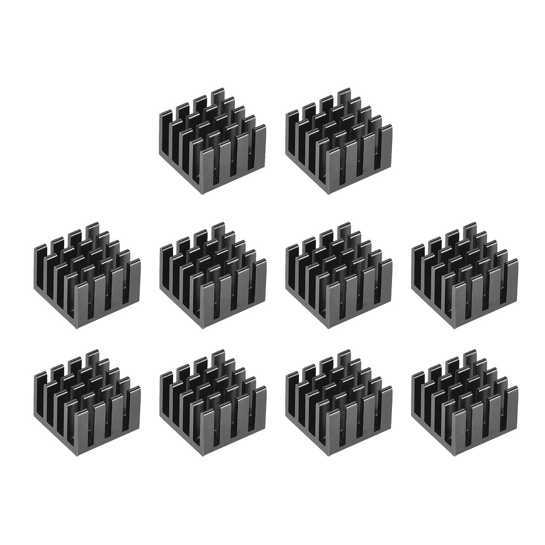 sourcing map Electronic Radiators Heatsink for MOS GPU IC Chip Black 14 x 14 x 10 mm 10pcs
