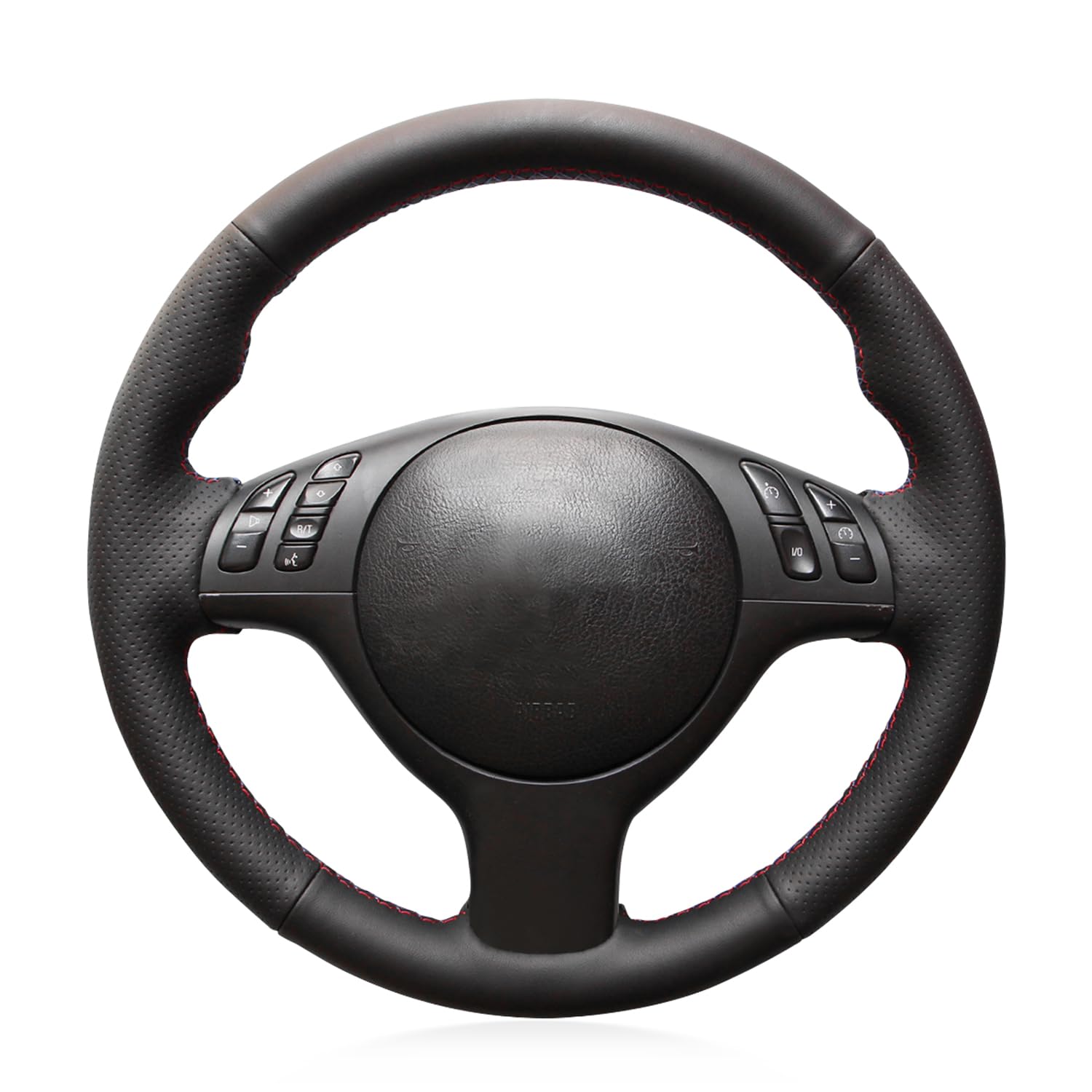 MEWANT Car Steering Wheel Covers Wrap for M Sport E46 330i 330Ci E39 540i 525i 530i M3 E46 M5 E39 made of Microfiber Leather