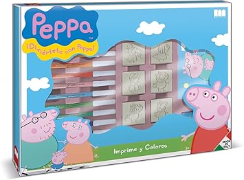Peppa Pig Set Créatif Tampons Feutres Carnet à Dessin Règle