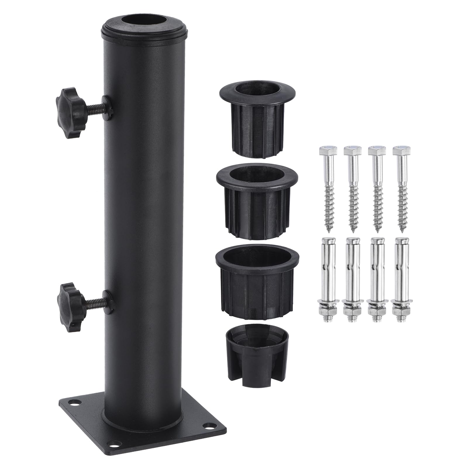 PATIKIL Patio Umbrella Base Stand 2.16" Diameter Umbrella Stand Tube Bracket Deck Mount Umbrella Holder for Outside Garden Backyard Balcony