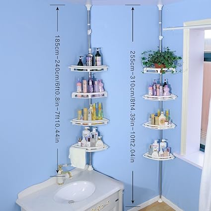 Amazon Com Baoyouni Bathroom Shower Storage Corner Caddy Tension