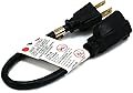Monoprice 1ft 16AWG Power Extension Cord Cable, 13A (NEMA 5-15P to NEMA 5-15R)