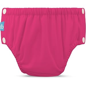 Reusable Swim Diaper with Snaps - Fuchsia, Size M (16-28 lbs) | OEKO-TEX Standard 100 Certified | Washable & Reuseable | TENC