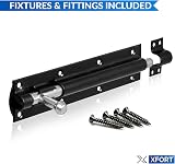 XFORT 2 Pack Heavy Duty Tower Lock Black 200mm Door Bolt Garden Gate view 2