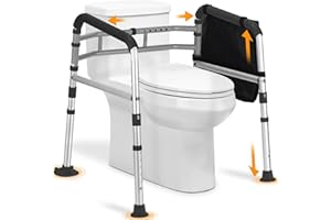 FSA/HSA Eligible Toilet Safety Rails for Seniors, Adjustable Height & Width Toilet Safety Frames with Handles,Toilet Rails W.
