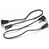 (2 PCS) 3.5mm to Male Flash PC Sync Cable,12-Inch/30CM 3.5mm Plug to Male Flash Sync Cord for Camera Photography Connector