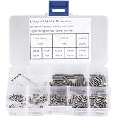 212Pcs M3 Stainless Steel Grub Screws Hex Concave End Headless Set Screws for Tightening Hardware