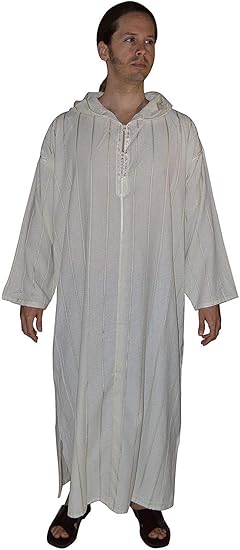 Amazon モロッコdjellabaハンドメイドと刺繍通気性フード付き男性服large 民族衣装 通販