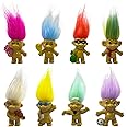 8PCS Troll Dolls, 80s' PVC Vintage Trolls Lucky Doll Action Figures Chromatic Adorable for Collections, School Project, Arts 