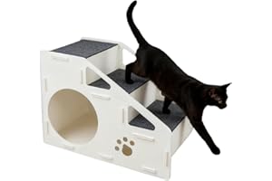 Pet Steps - Anti-Slip Pet Cats Stairs | 4-Step Puppy House Ladder,for Indoor Bedroom Small Medium Large Cats Dogs High Bed