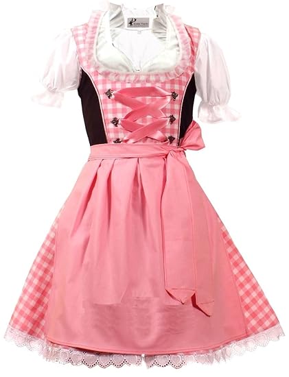 Trachtenkleid 3tlg. Kinder Dirndl Mädchen Kleid Gr. 86,92,98,104,110,116,122,128,134,140,146,152