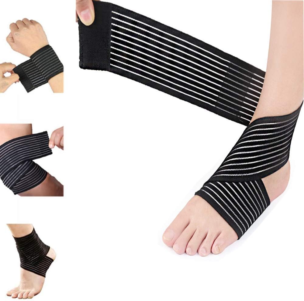 Elastic Knee Brace Compression Bandage Wrap Support for Legs, Plantar