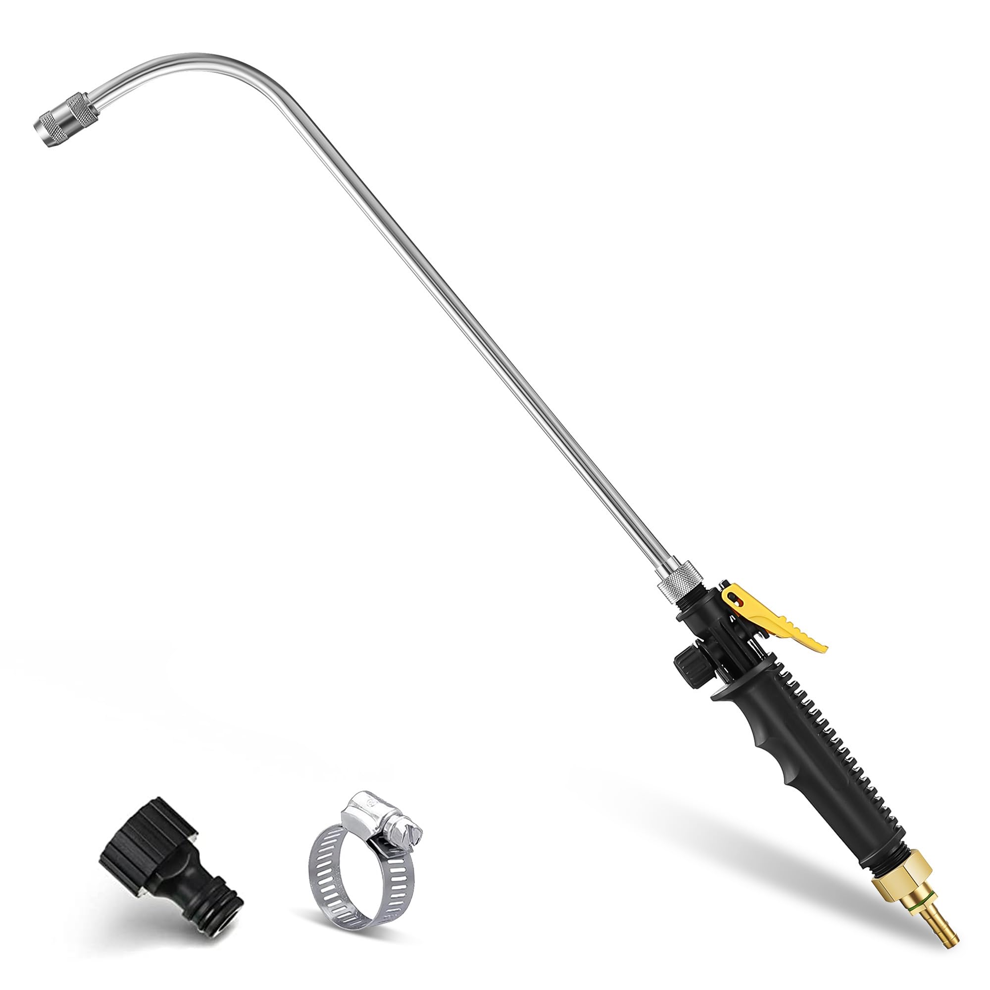 Photo 1 of Sprayer Wand, Adjustable Universal Sprayer Match 3/8'' Hose, Stainless Steel Replacement Sprayer Wand with Shut off Valve (Curved,1 Pack)