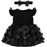 ZFZDRen 3-24M Infant Girl Bodysuit Dress Baby Romper Tutu Dresses Toddler Knit Tulle Skirt Birthday Holiday Outfits