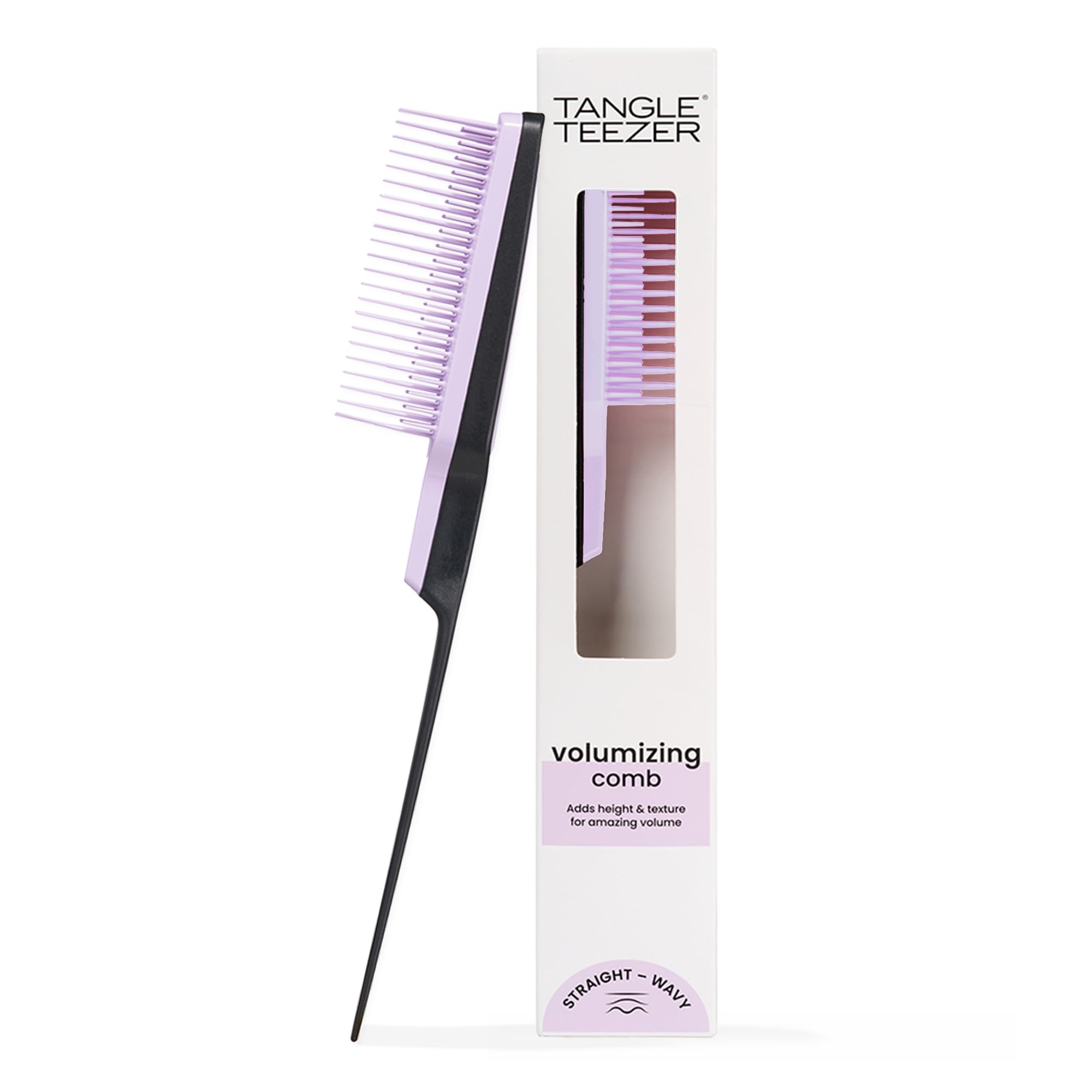 Tangle Teezer The Ultimate Volumizer Hairbrush for All Hair Types - Adds Height, Texture & Volume - Gentle Comb for Back Combing Minimises Damage - Black & Lilac