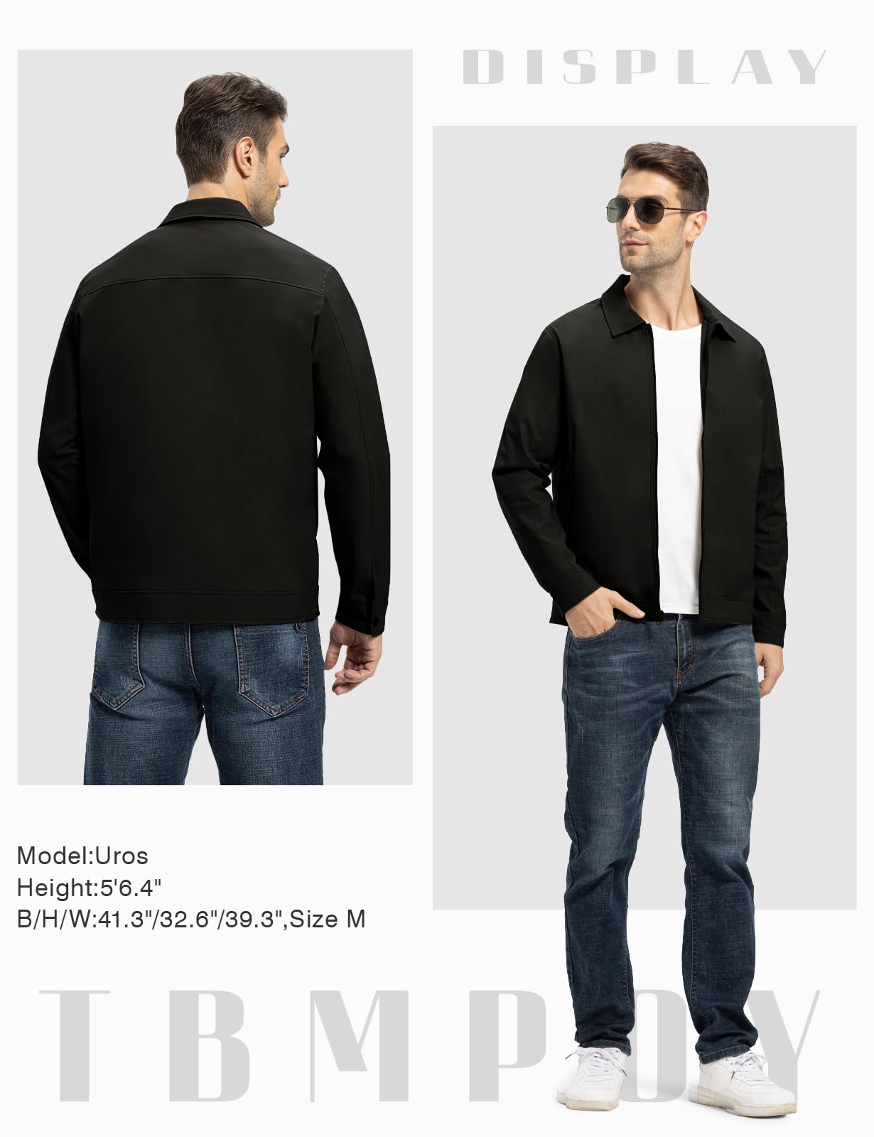 TBMPOY Men's Lightweight Jackets Casual Windbreaker Stylish Light Fall Spring Golf Work Dress Business