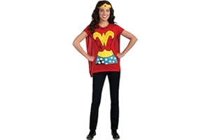 Rubies Women's DC Comics Wonder Woman T-Shirt with Cape and Headband