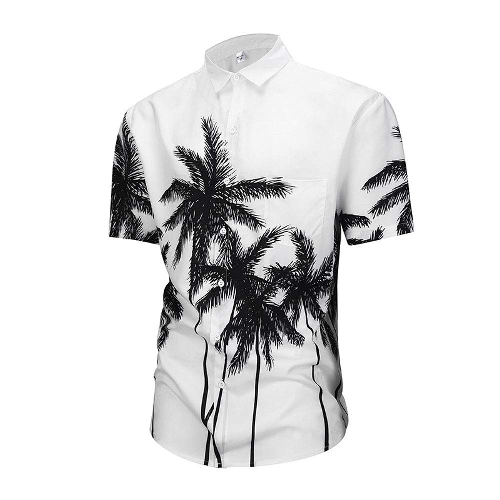 Ophestin Hawaiian Shirts for Men, Funny Print Short Sleeve Button Down Tropical Shirt
