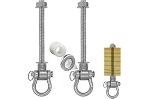 WWFFEN 2 Bearing Silent Heavy Duty Swing Hanger Permanent Anti-Rust 180° Swing, 1500 lb Capacity sandbag Yoga Swing Hammock Chair,11''