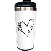 Yipaidel Auntie Rose Stainless Steel Travel Mug 13 OZ, Insulated Coffee Tumbler with Funny Design - Leak-proof Water Bottle, Gift for Aunt, Sister, Grandmother, Friends - Men & Women Love It