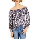 Style & Co. Women's Petite Cotton Convertible Top (Merlot Ditsy, Petite Small)