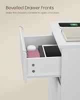 VASAGLE Kailyn Bedside Tables with Power Strip Cloud White LET831W15 view 5