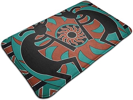 shizh Verde Azulado Negro y marrón Kokopelli Southwest Alfombrilla de