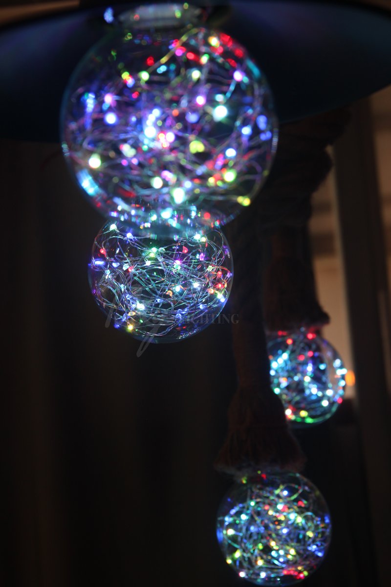 Judy Lighting - G95 LED Edison Flickering Bulb E26 Decorative Twinkling Starry Glass String Light Bulb Colorful Flashing Globe Sparkle Fairy Light, Romantic Festive Holiday Decoration