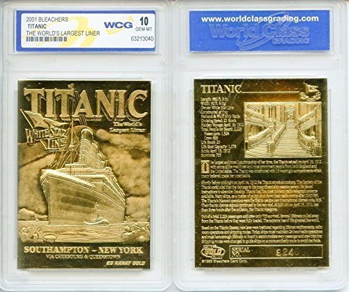1912 TITANIC Largest Liner 23KT Gold Card Sculptured - Graded GEM MINT 10
