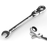 Egofine 10mm Ratchet Wrench Flex Head, Ratcheting Combination Wrench Metric, Industrial Grade Gear Spanner with 12 Point Box End, 72-Teeth Ratchet, Chrome Vanadium Steel