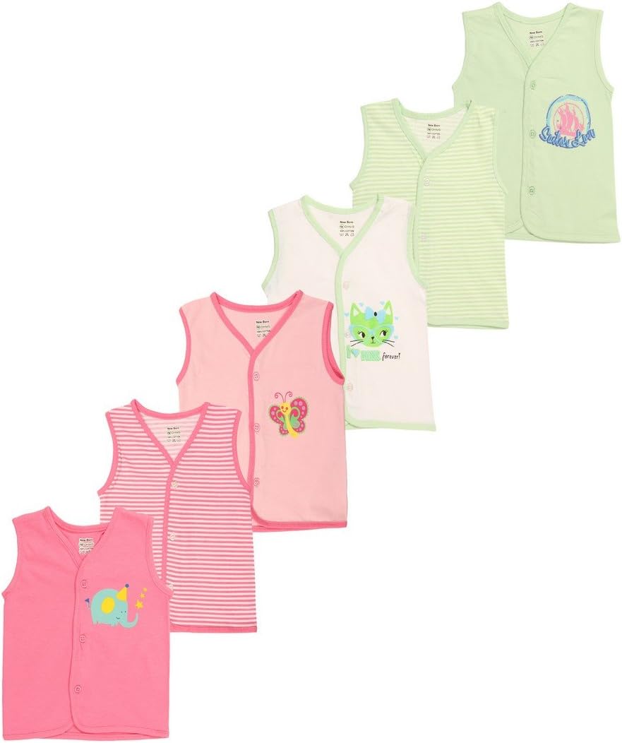 OHMS Baby Cotton Front Open Jablas (1026_Pink-Green-Nb_3-6 M)
