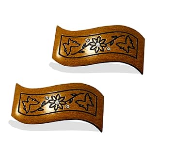 Ocean Crystal Studded Brown Wooden Finishing Hair Buckle Clip For