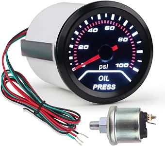 52mm GlowShift White Face DC Volt Gauge – 7 Color Display, 8-18V Range, 12V Battery Monitor