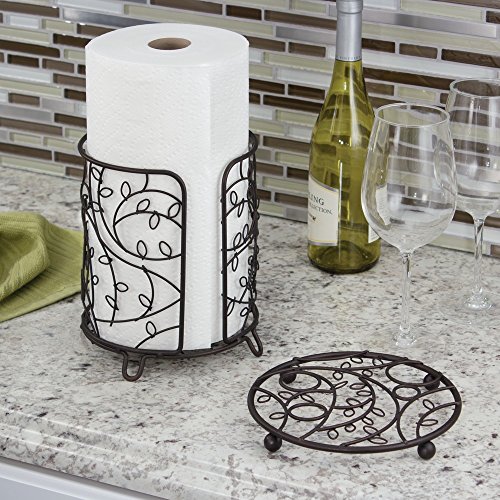 InterDesign Twigz Paper Towel Holder for Kitchen Countertops Bronze