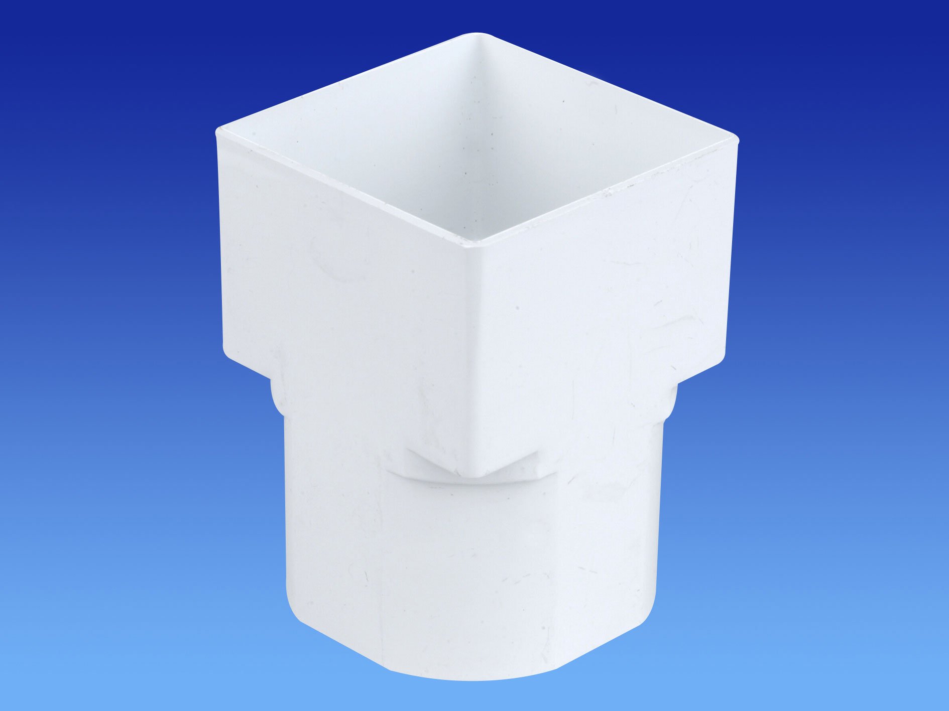 Wavin OSMA 4T836 WHITE Drain Adaptor Square to Round for 61mm Square 68mm Round downpipes